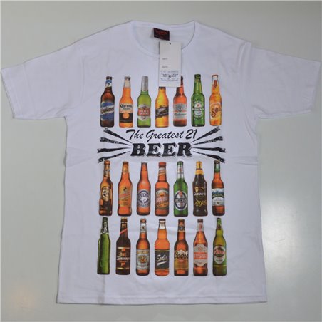 Hombre remera algodon estampa botellas cerveza BEER 351