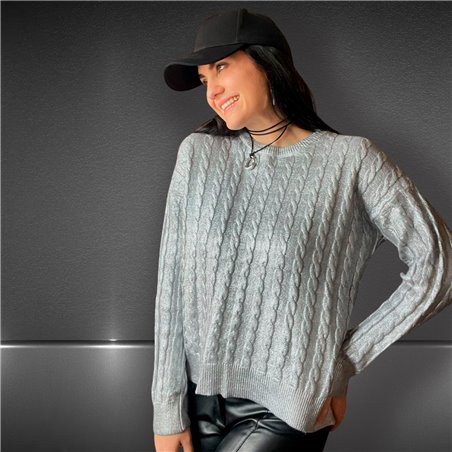 Mujer Sweater tejido laminado detalle ocho - FRA