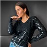 Mujer Sweater bremer lentejuelas bordadas al tono -FRA