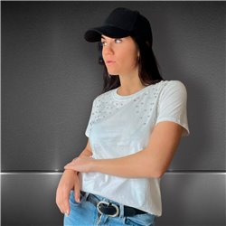 Mujer Remera algodon frente estrass - FRA