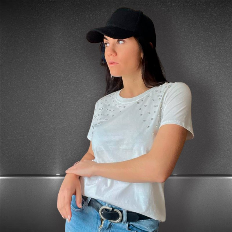 Mujer Remera algodon frente estrass - FRA