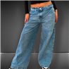 Mujer Pantalon jean wide leg ancho localizado - EMB