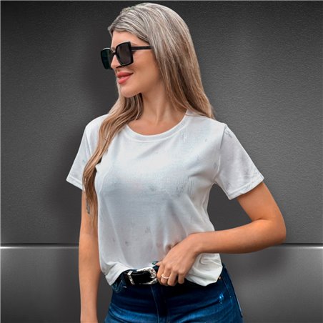 Mujer Remera lame laminado pinceladas - FRA