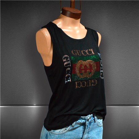 Mujer musculosa lycra frente brillo GUCCI