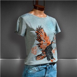 Mujer Remera algodon estampa aguila brillos - FRA