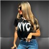 Mujer remera algodon lycra estampa piedras engomadas NYC - FRA