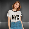 Mujer remera algodon lycra estampa piedras engomadas NYC - FRA