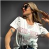 Mujer remera algodon lycra mangas arandelas estampa METAL ROCK - FRA