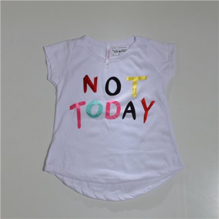 Nena remera algodon estampa letra color NOT TODAY