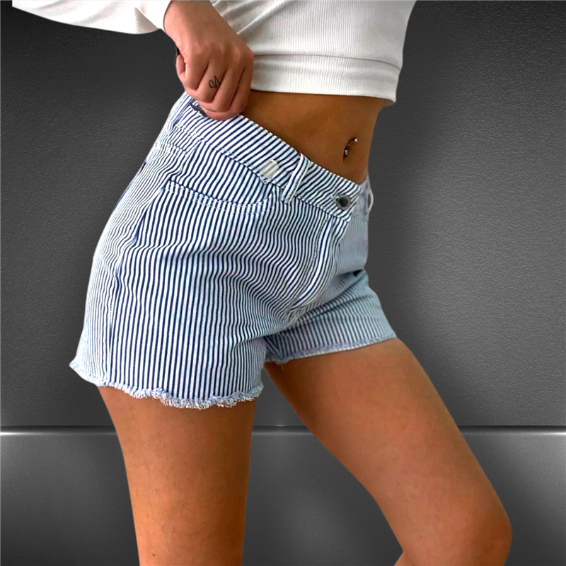 Mujer Short gabardina rayado - EM