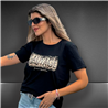 Mujer Remera algodon lycra estampa SAUVAGE brillo - FRA