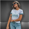 Mujer Remera algodon lycra estampa LOVE BRILLO mangas aplique - FRA