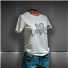 Mujer Remera algodon lycra estampa corazon LOVE brillo - FRA