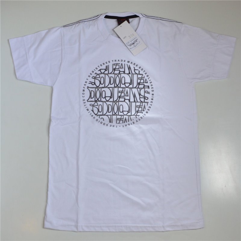 Hombre remera algodon estampa circulo letras 336