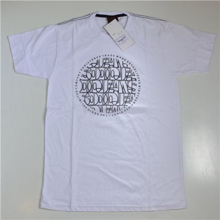 Hombre remera algodon estampa circulo letras 336