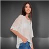 Mujer Camisola lino mangas tull - FRA