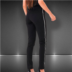 Mujer Pantalon creep elastizado brillos laterales - FRA