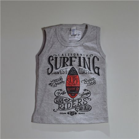 Bebe musculosa algodon estampa SURFING