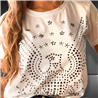 Mujer Remera algodon lycra frente tachas aguila - FRA