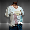 Mujer Remera algodon lycra estampa rostro brillos - FRA
