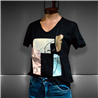 Mujer Remera algodon lycra estampa rostro brillos - FRA