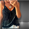 Mujer Musculosa gasa frente bordado canutillos lentejuelas - FRA