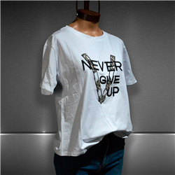 Mujer Remera algodon estampa NEVER GIVE UP - FRA