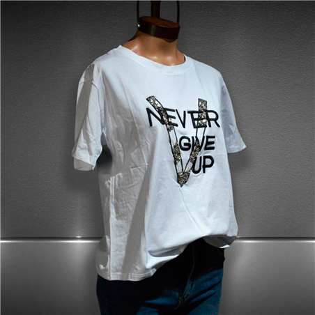 Mujer Remera algodon estampa NEVER GIVE UP - FRA