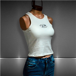 Mujer Musculosa modal corta taza soft aplique D - GOA