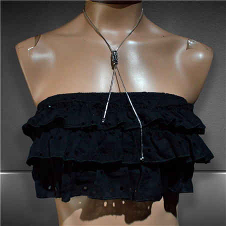 Colgante acero quirurgico corbatero capuchon estrass - GOA
