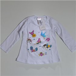 Beba remera mangas largas apliques varios corona