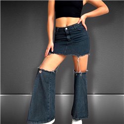 Mujer pollera mini con polaina - EM