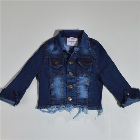 Nena campera jean oscuro sin ruedo