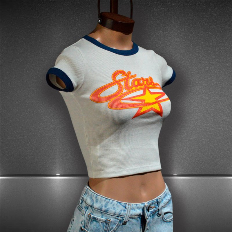 Mujer Remera morley algodon estampa STARS - HO Mujer Remera morley algodon estampa STARS - HO