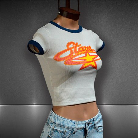 Mujer Remera morley algodon estampa STARS - HO