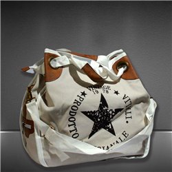 Bolso lona manija argolla estampa estrella vintage ITALIA