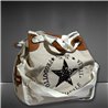 Bolso lona manija argolla estampa estrella vintage ITALIA