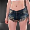 Mujer Short jean tiro corto desflecado - BEL