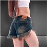 Mujer Short jean tiro corto desflecado - BEL