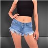 Mujer Short jean tiro corto desflecado - BEL