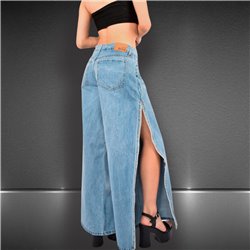 Mujer Pantalon jean aberturas laterales estrass - BEL