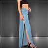 Mujer Pantalon jean aberturas laterales estrass - BEL