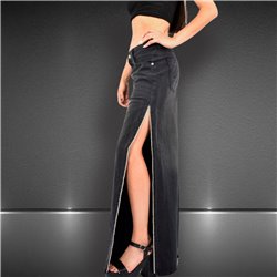 Mujer Pantalon jean aberturas laterales estrass - BEL