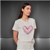 Mujer Remera algodon lycra estampa corazon tachas estrass colores - RA