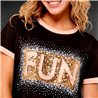 Mujer Remera algodon lycra estampa FUN lentejuelas - FRA