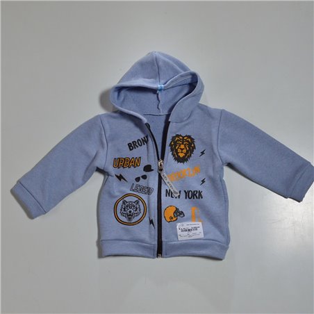 Bebe campera rustica capucha frente estampa