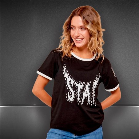 Mujer Remera algodon lycra estampa STAR piedras - FRA