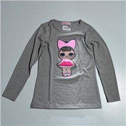 Nena remera mangas largas estampa nena con luz LOL