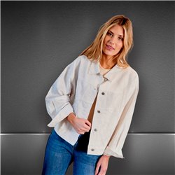 Mujer Campera jean over side brillos - FRA