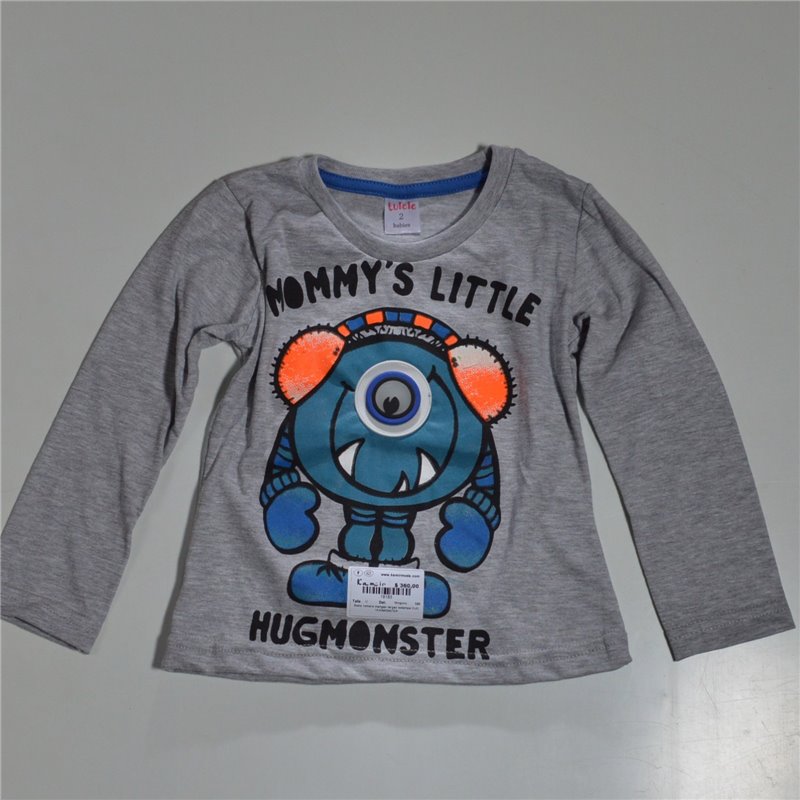 Bebe remera mangas largas estampa OJO HUGMONSTER